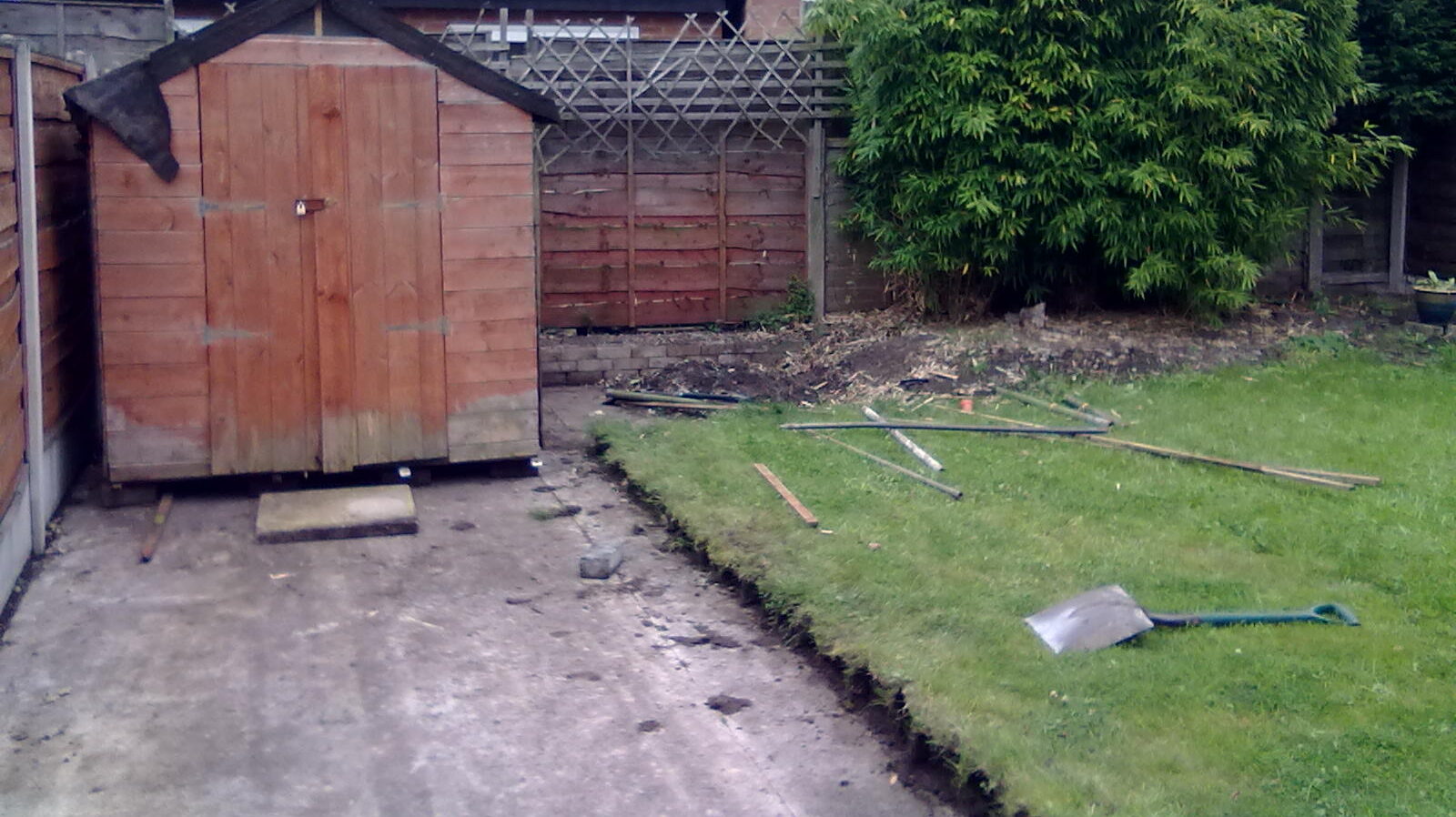 Lawn edge, before