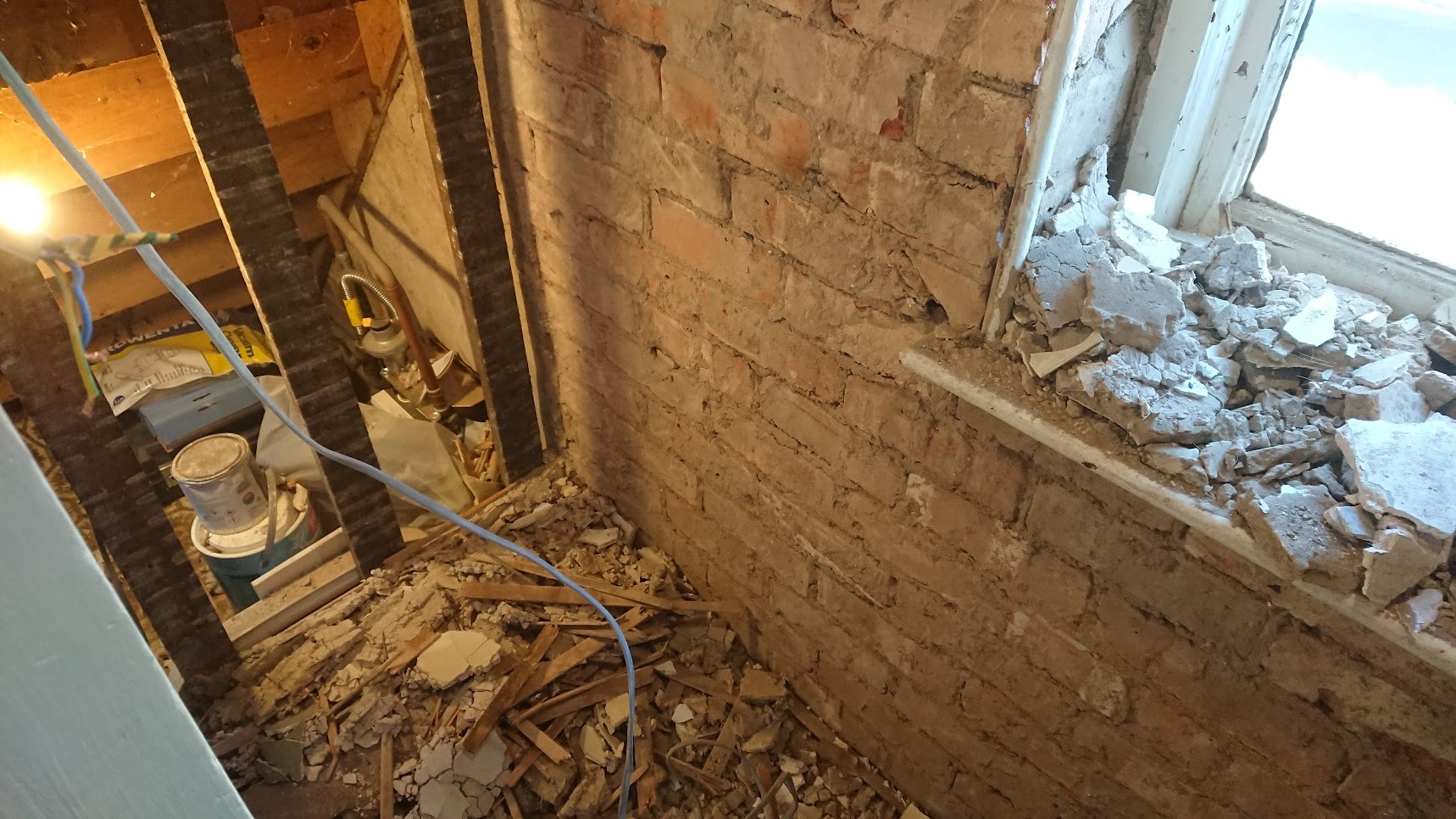 Under-stairs WC installation, before